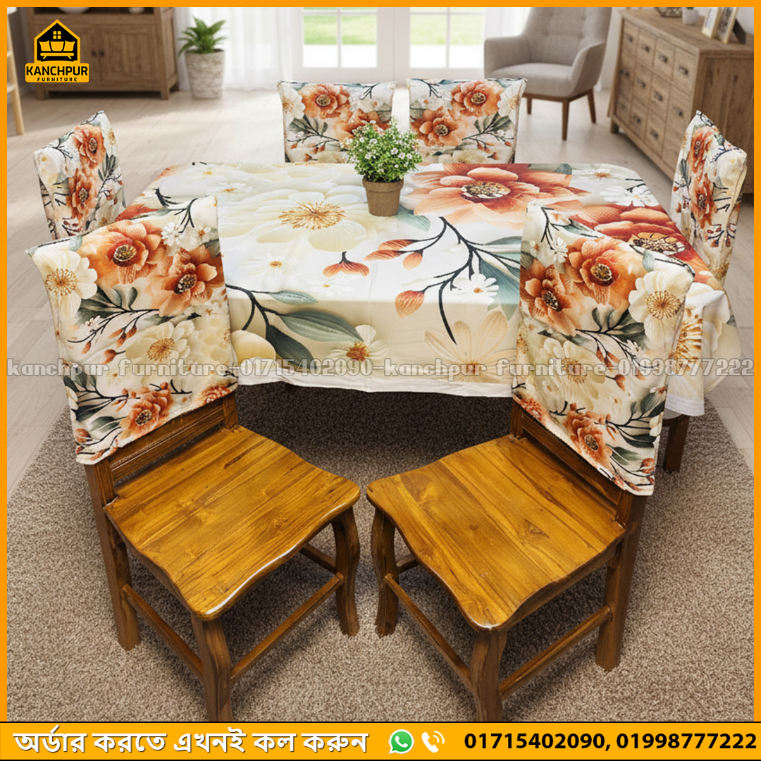 3D Print Dining Table Mat With 6 Chair Covers